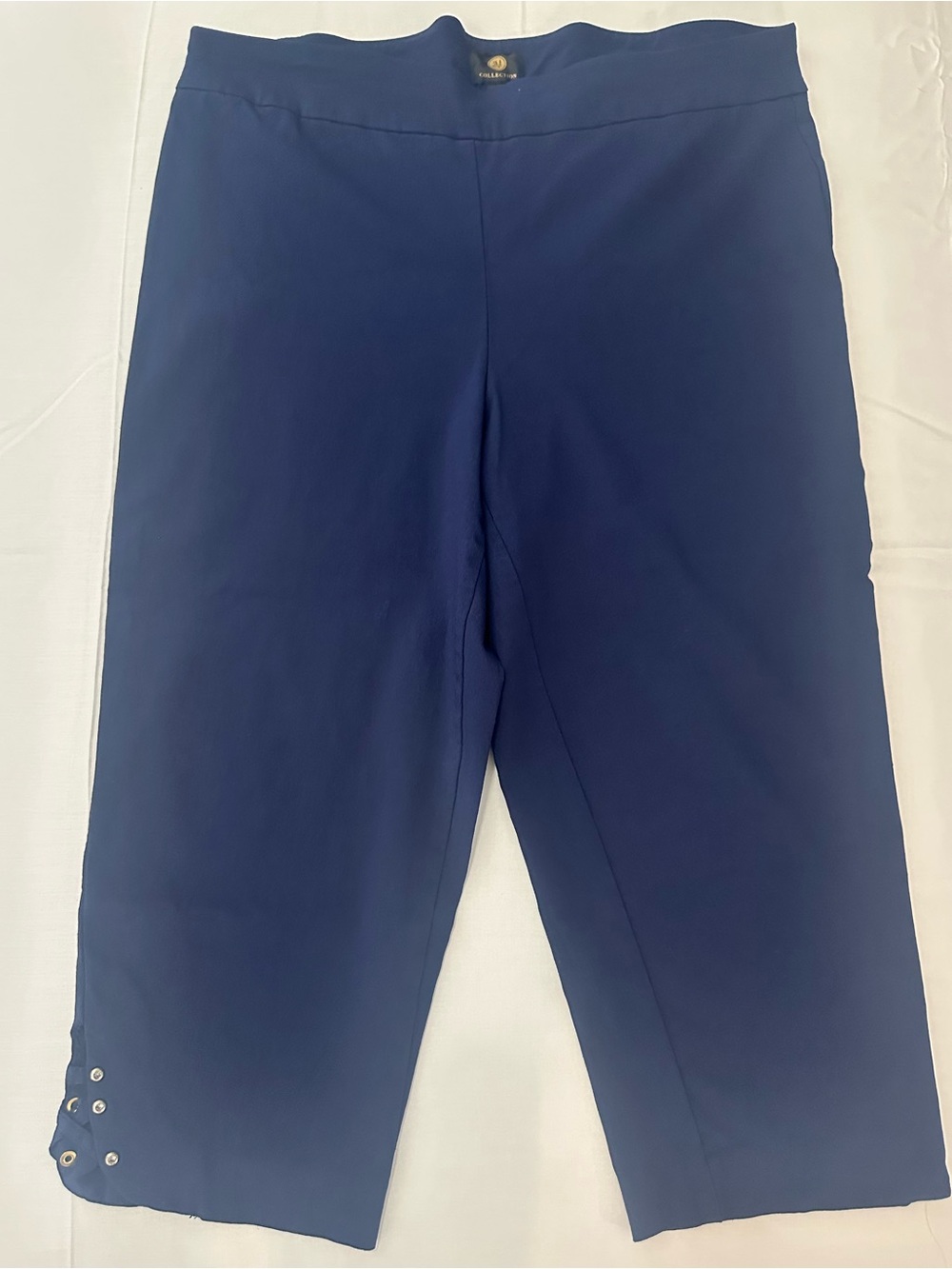 (Set of 2) JM Collection Navy and Black Capri Pants